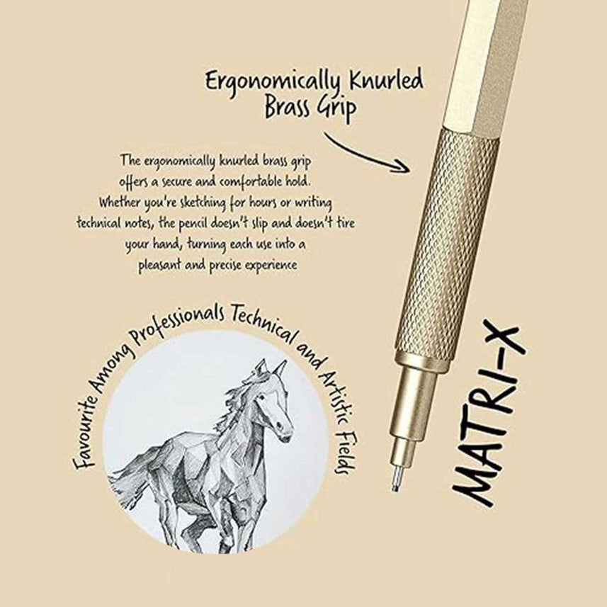 Scrikss | Matri-X | Mechanical Pencil | Gold-0.5mm