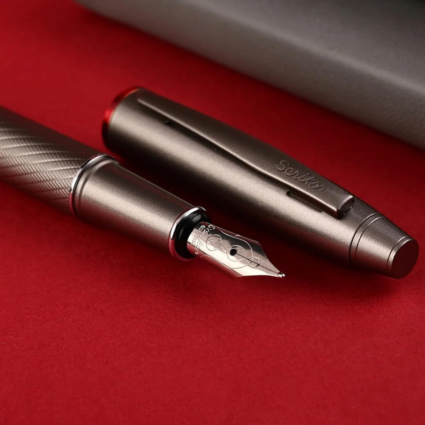 Scrikss | Noble 35 | Fountain Ink Pen | Medium Nib  | Matte Titanium