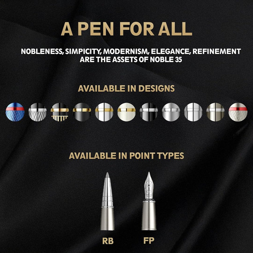 Scrikss | Noble 35 | Fountain Ink Pen | Medium Nib  | Matte Titanium