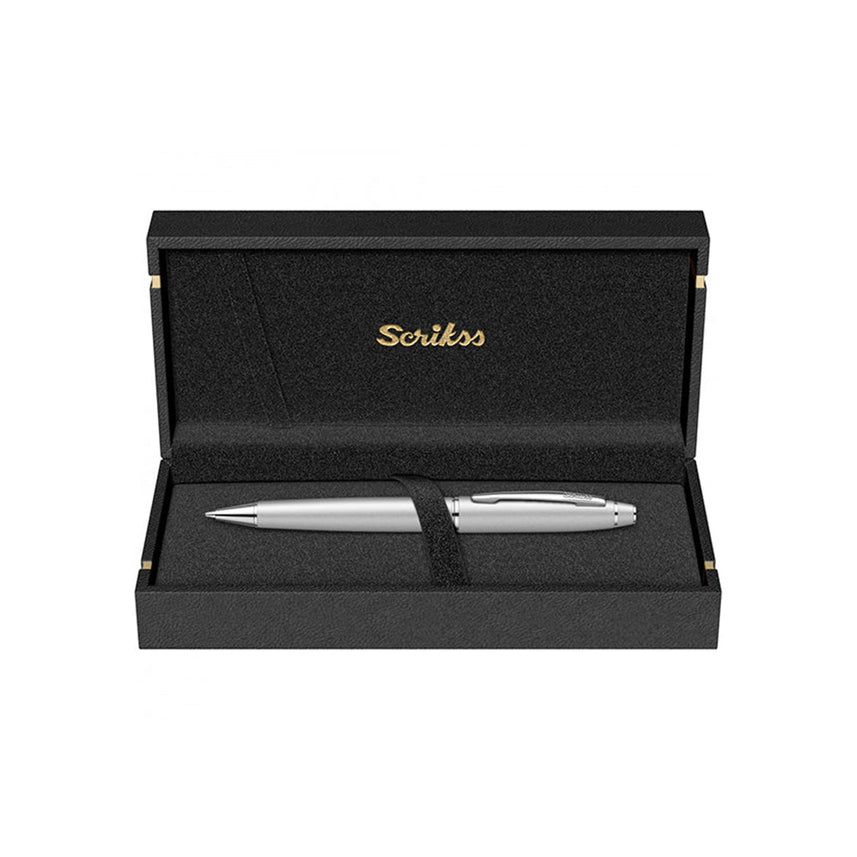 Scrikss Noble Matte Chrome 0.7mm Mechanical Pencil in a black box