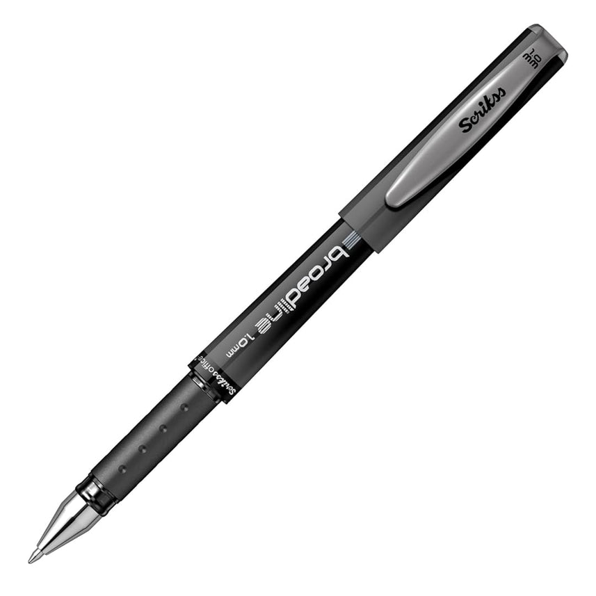 Scrikss Broadline Gel Pen 1mm (Pack Of 12) - Black
