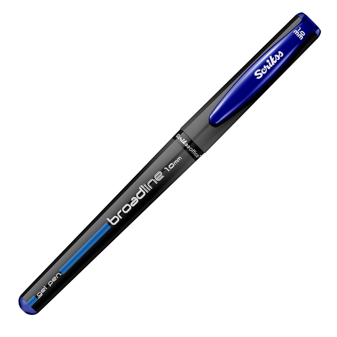 Scrikss | Office Broadline | 0.1mm | Gel Pen | Blue | Pack Of 12