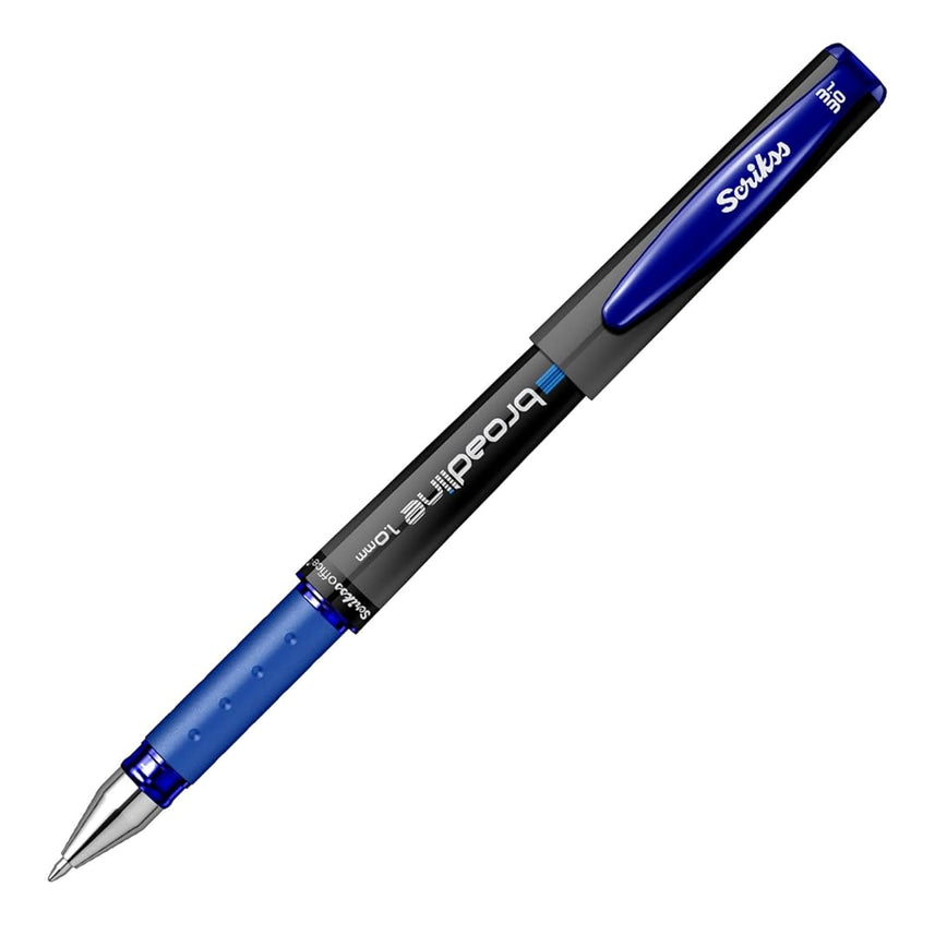 Scrikss Broadline Gel Pen 1mm (Pack Of 12) | Blue