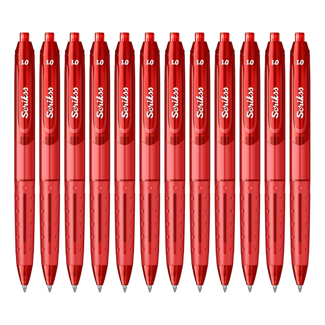 Scrikss | Office Hybrid | Ballpoint Pen | Red |  12 Pcs Pack