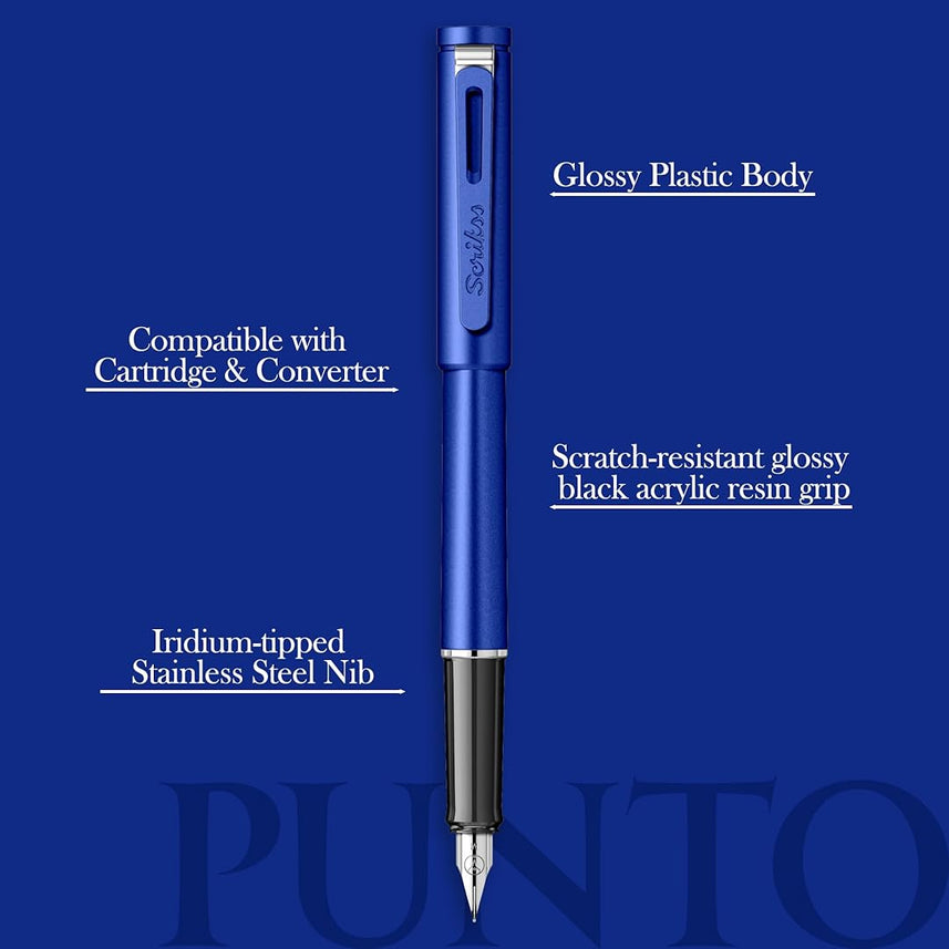 Scrikss | Punto Series | Fountain Pen | Medium Nib | Blue