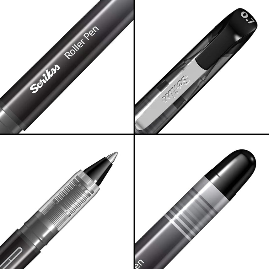 Scrikss | SR-68 | Rollerball Pen | 0.7mm | Black | Pack of 12