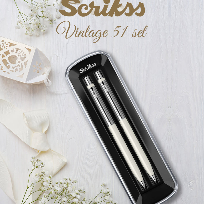 Scrikss | Vintage 51 | Ballpoint Pen+Mechanical Pencil | Ivory
