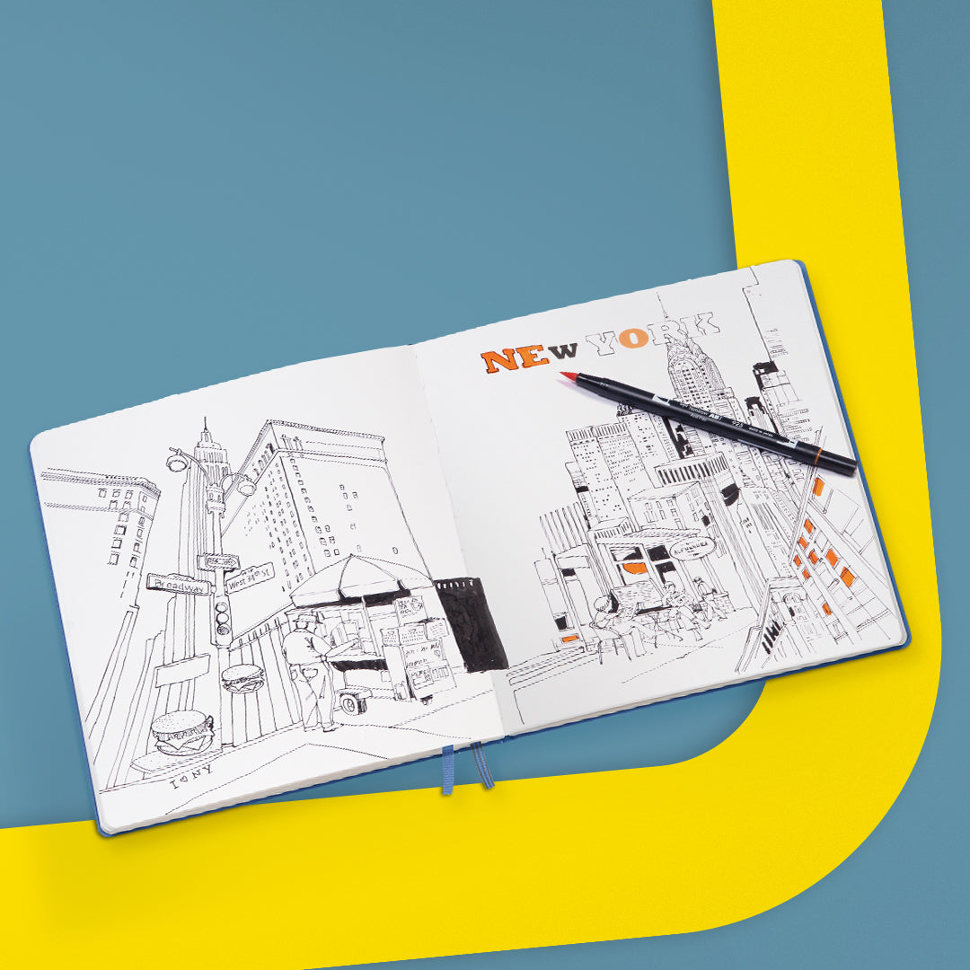 LEUCHTTURM1917 Hardcover Sketchbook Square, Plain, 112 Pages - Lemon