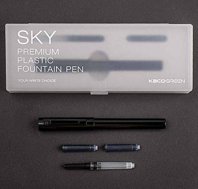 Sky Plastic Fountain Pen - INDOFUTURE - Kaco-Sky-Black - Fountain Pen