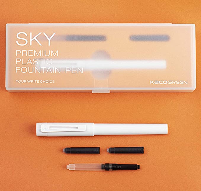 Sky Plastic Fountain Pen - INDOFUTURE - Kaco-Sky-White - Fountain Pen