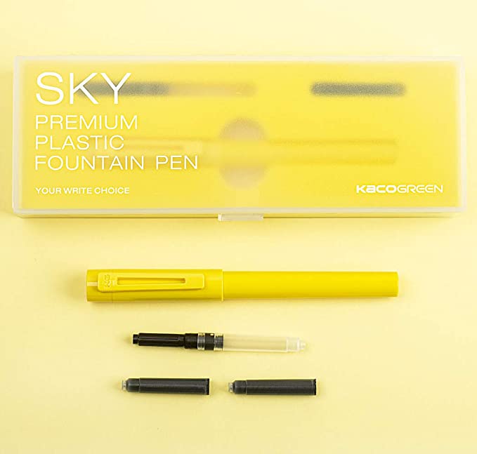 Sky Plastic Fountain Pen - INDOFUTURE - Kaco-Sky-Yellow - Fountain Pen