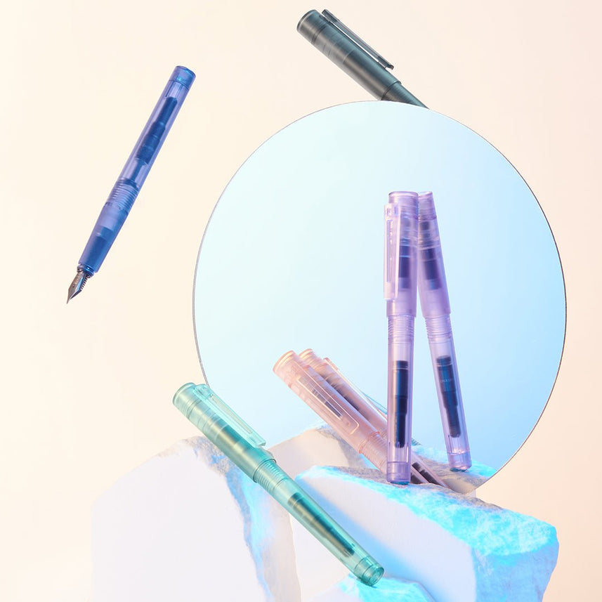 Sky Transparent Fountain Pen - INDOFUTURE - SkyPlasticfountain-5 - Fountain Pen