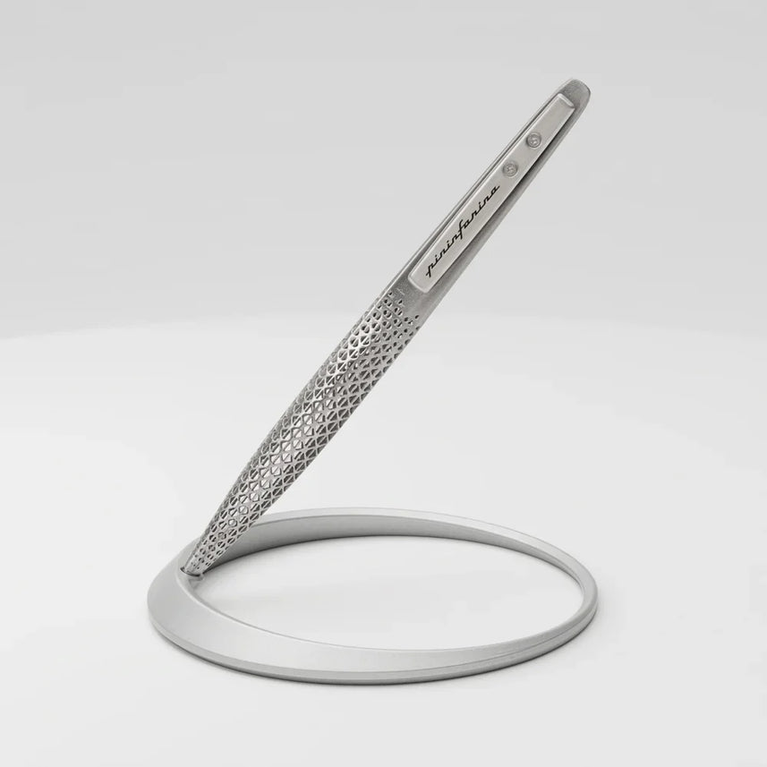 Pininfarina Space Transition Ballpoint Pen with Aluminium Desk Stand – Grey