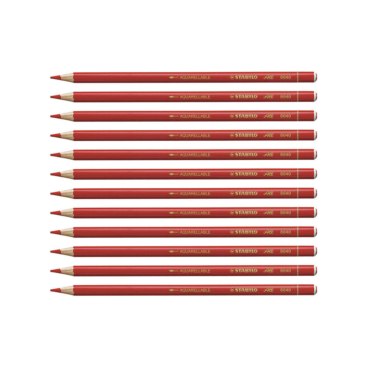 STABILO All Colored and Graphite Pencil – Red (Pack of 12)