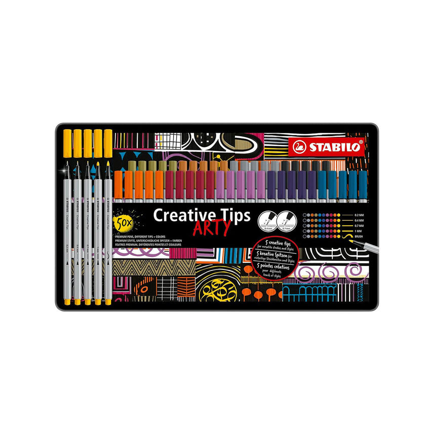 STABILO Arty Multi Liner Creative Tips – Set of 50