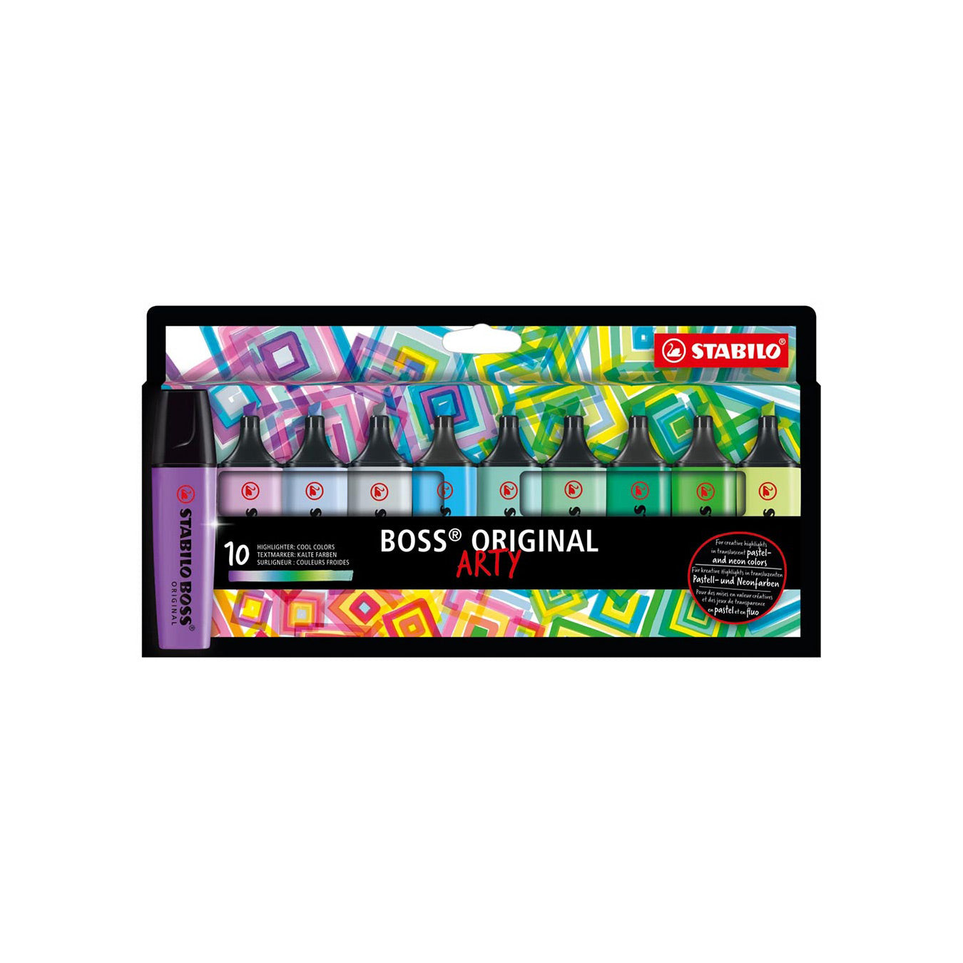 Stabilo Boss Original Arty Highlighter – Set of 10 Cool Colors