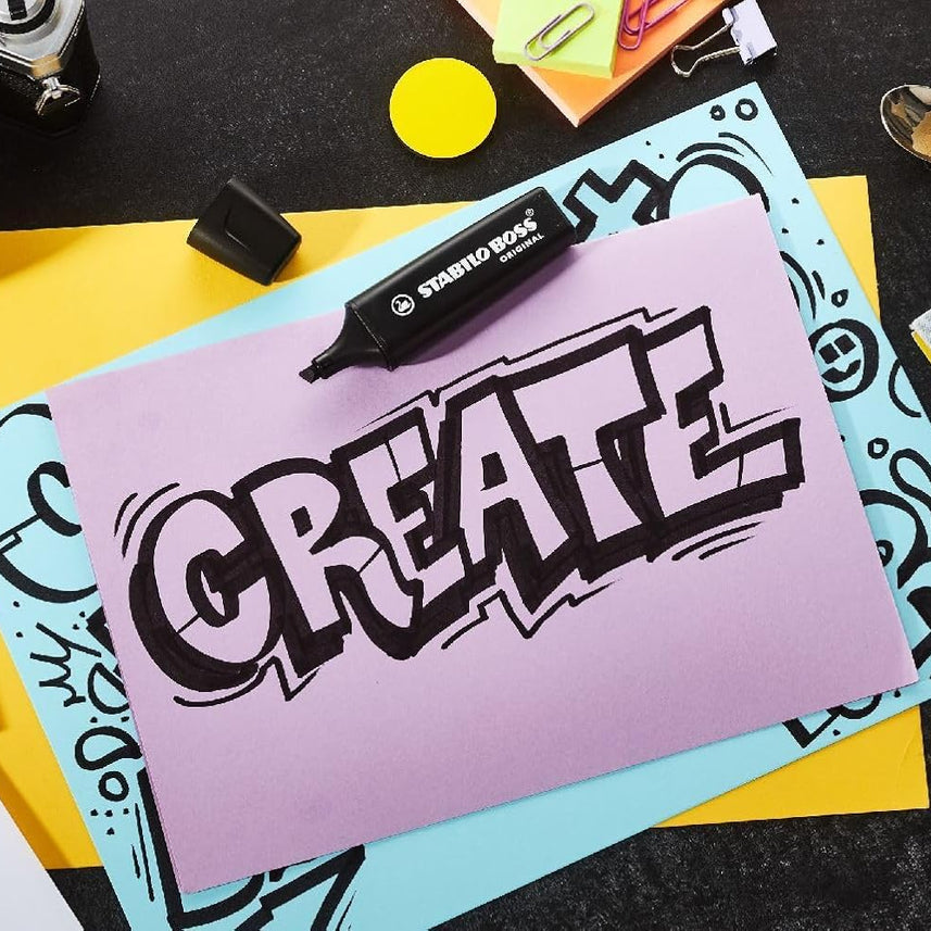 Stabilo | Boss Highlighter Pen | Black | 1 Piece - penpencilink