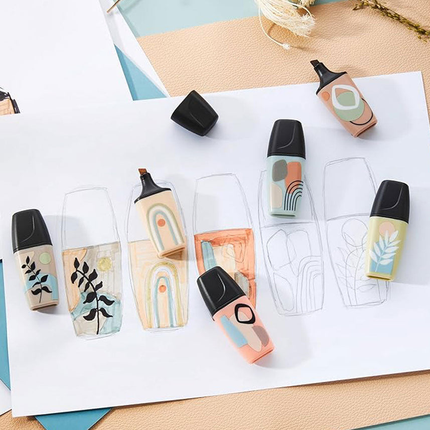 Stabilo | Boss | Mini Naturevibes | Highlighter Pen | Pack of 6 | Mud green | Earth green | Beige | Umber | Sienna | Warm Grey