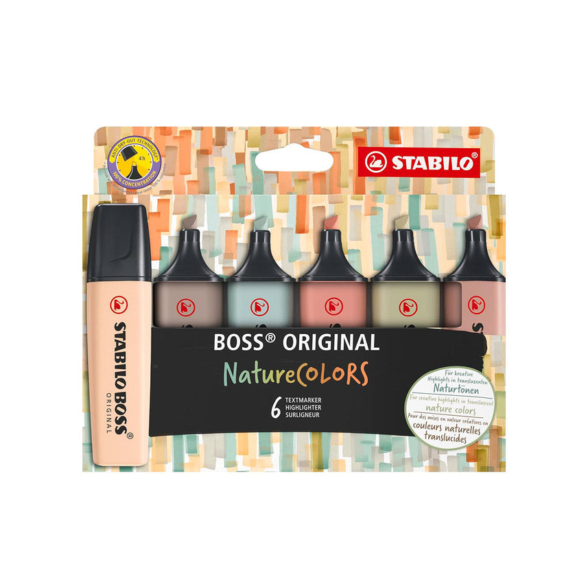 Stabilo | Boss Original Highlighter | Nature Colors | Pack of 6 | Premium Shades Three