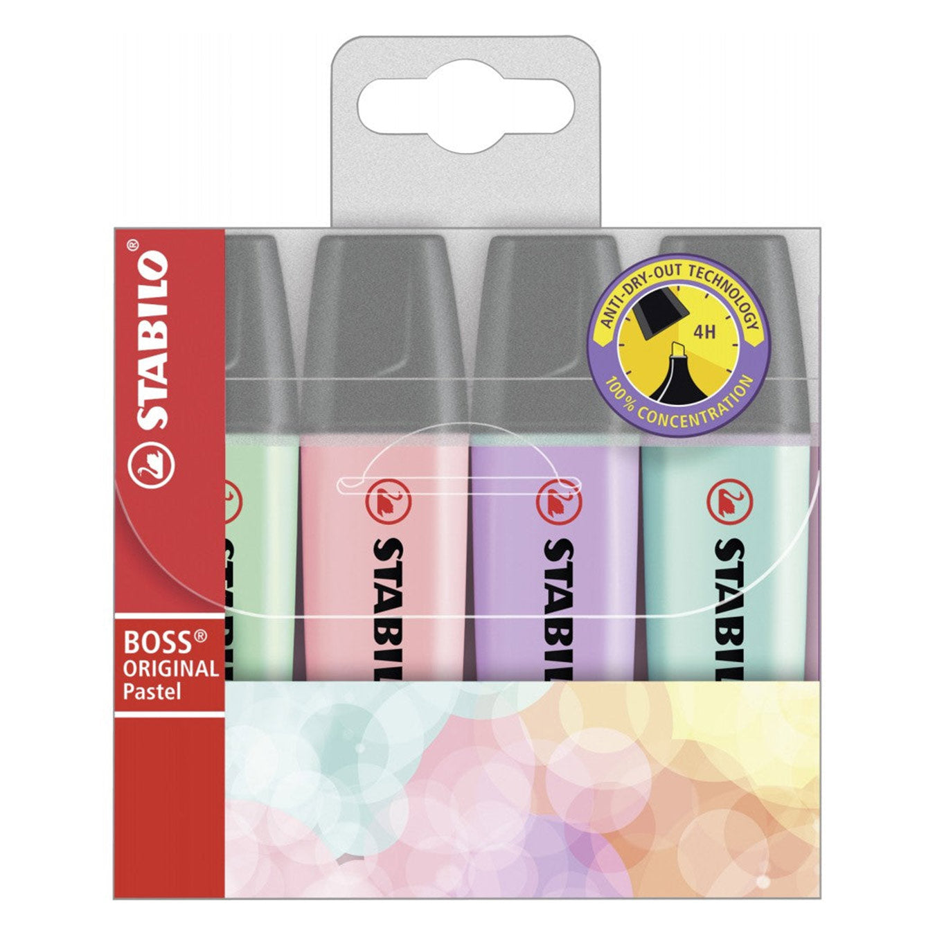 Stabilo | Boss Original | Highlighter Pen | Assorted Colours | Pack Of 4 Pcs