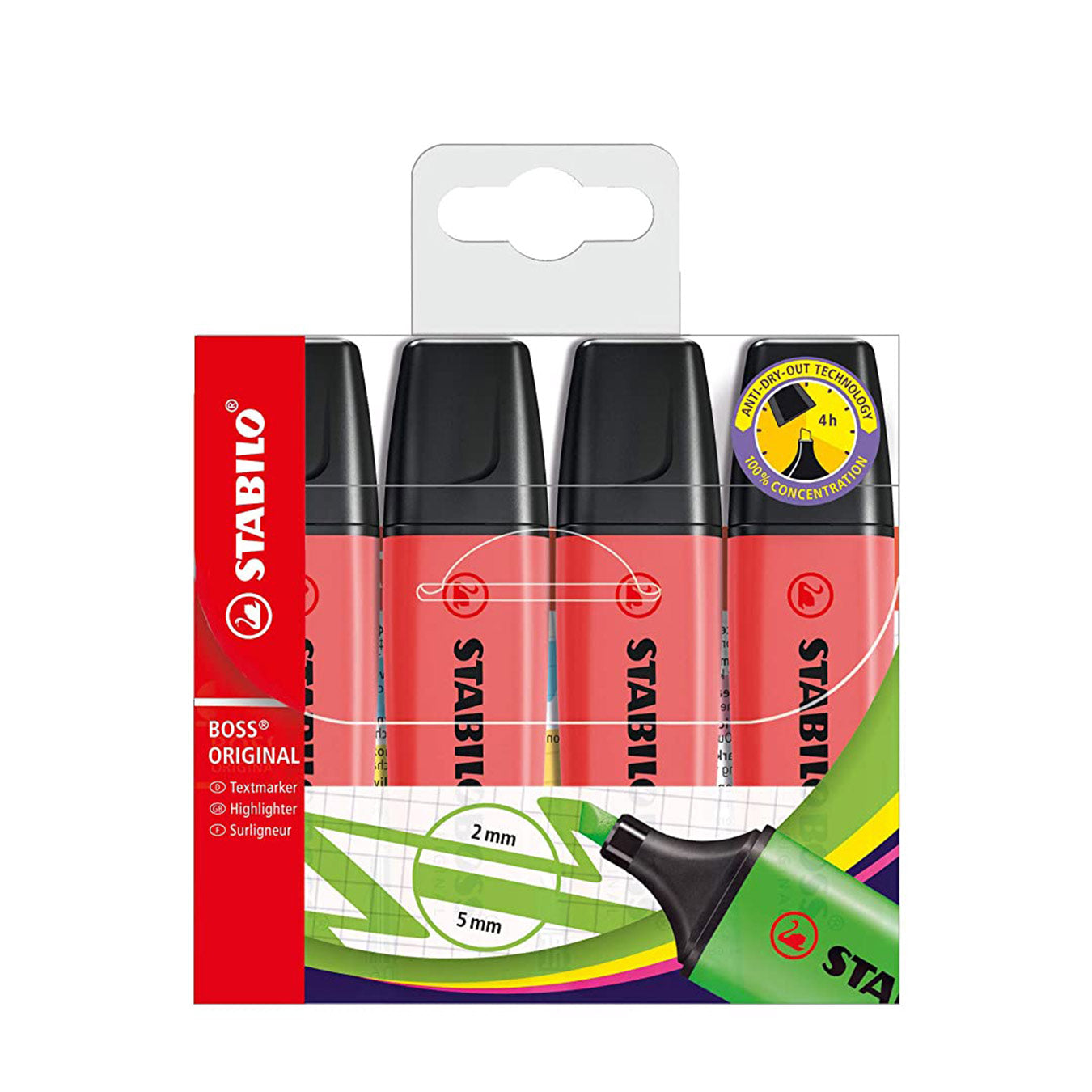 Stabilo | Boss Original Highlighter Pen| Pink | Wallet Of 4 Pcs