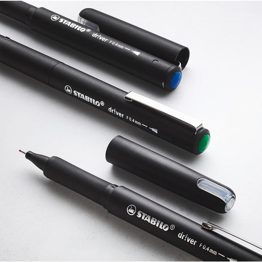 Stabilo | dr!ver Series | Premium Fineliner | 0.4mm | Fine | Pack of 1 | Blue