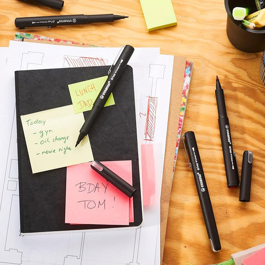 Stabilo | dr!ver Series | Premium Fineliner | 0.8mm | Medium | Black