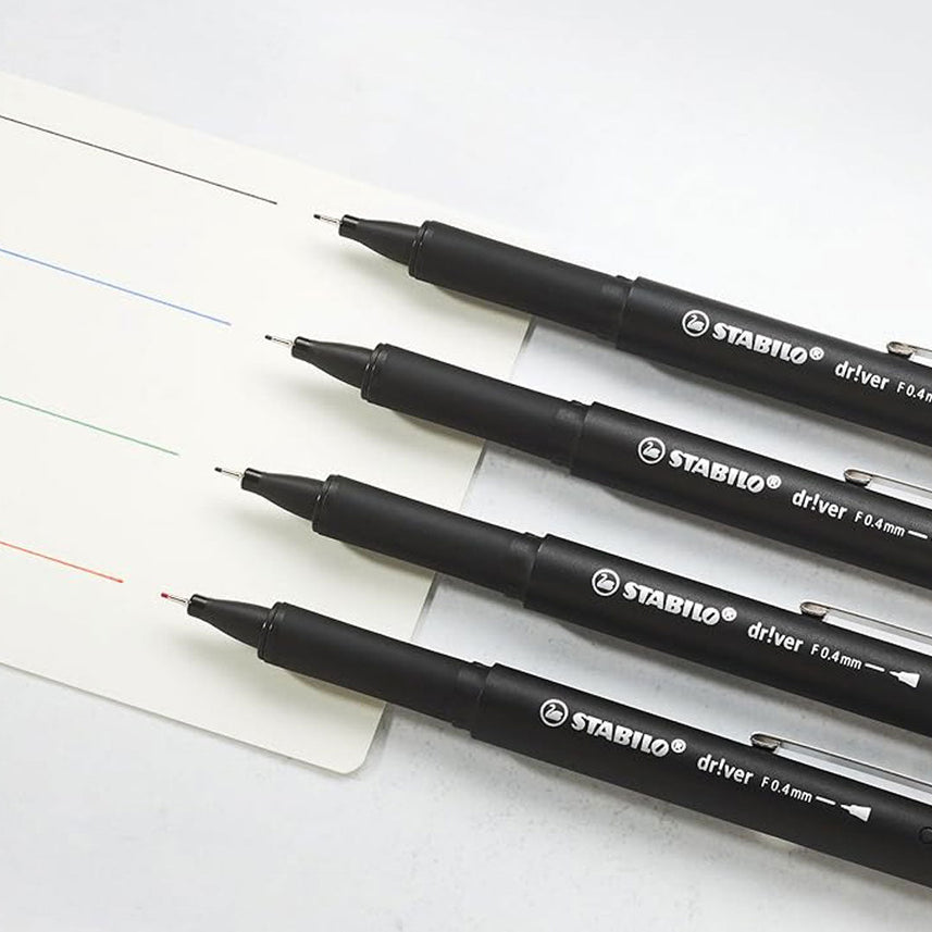 Stabilo dr!ver Premium Fineliner Red – Fine Nib, Pack of 5