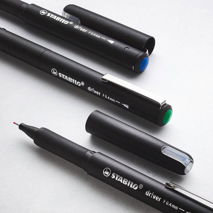 Stabilo dr!ver Premium Fineliner Red – Fine Nib, Pack of 5