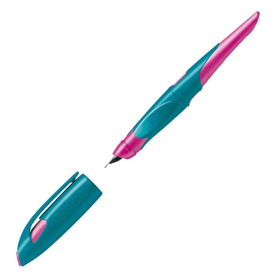 Stabilo | Easy Birdy | Fountain Pen | Right Handed | Turquoise/Neon pink | Medium nib