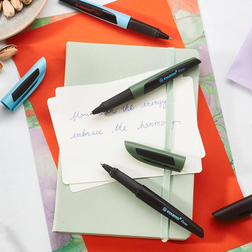 Stabilo | Flow | Ballpoint Pen | Black | Pack of 1 | Including Blue Refill | 0.5mm