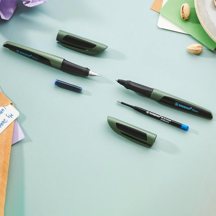 Stabilo | Flow | Ballpoint Pen | Purist Blue | Pack of 1 | Including Blue Refill | 0.5mm