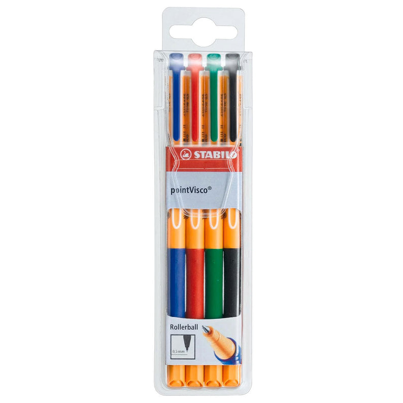 Stabilo | Gel Roller Ball Pen | Point Visco | Wallet Of 4
