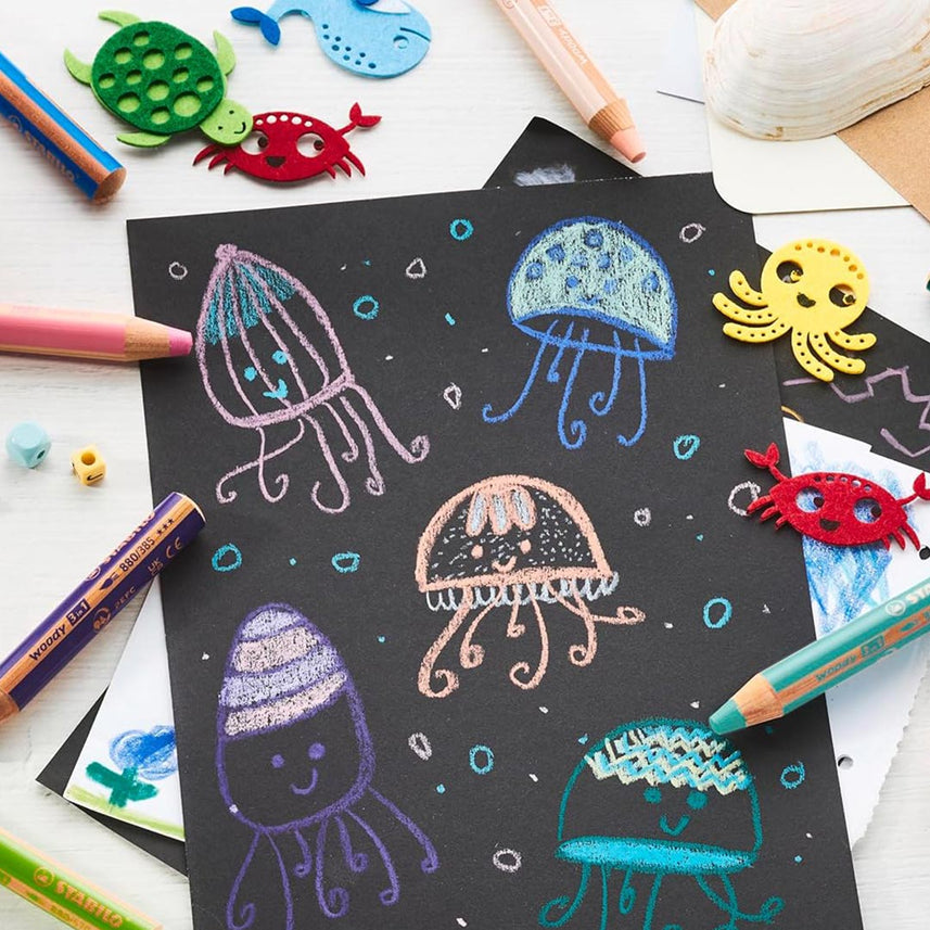 Stabilo | Multi-Talented Pencil | Woody 3 In 1 Duo | Cyan Blue | 1 Piece