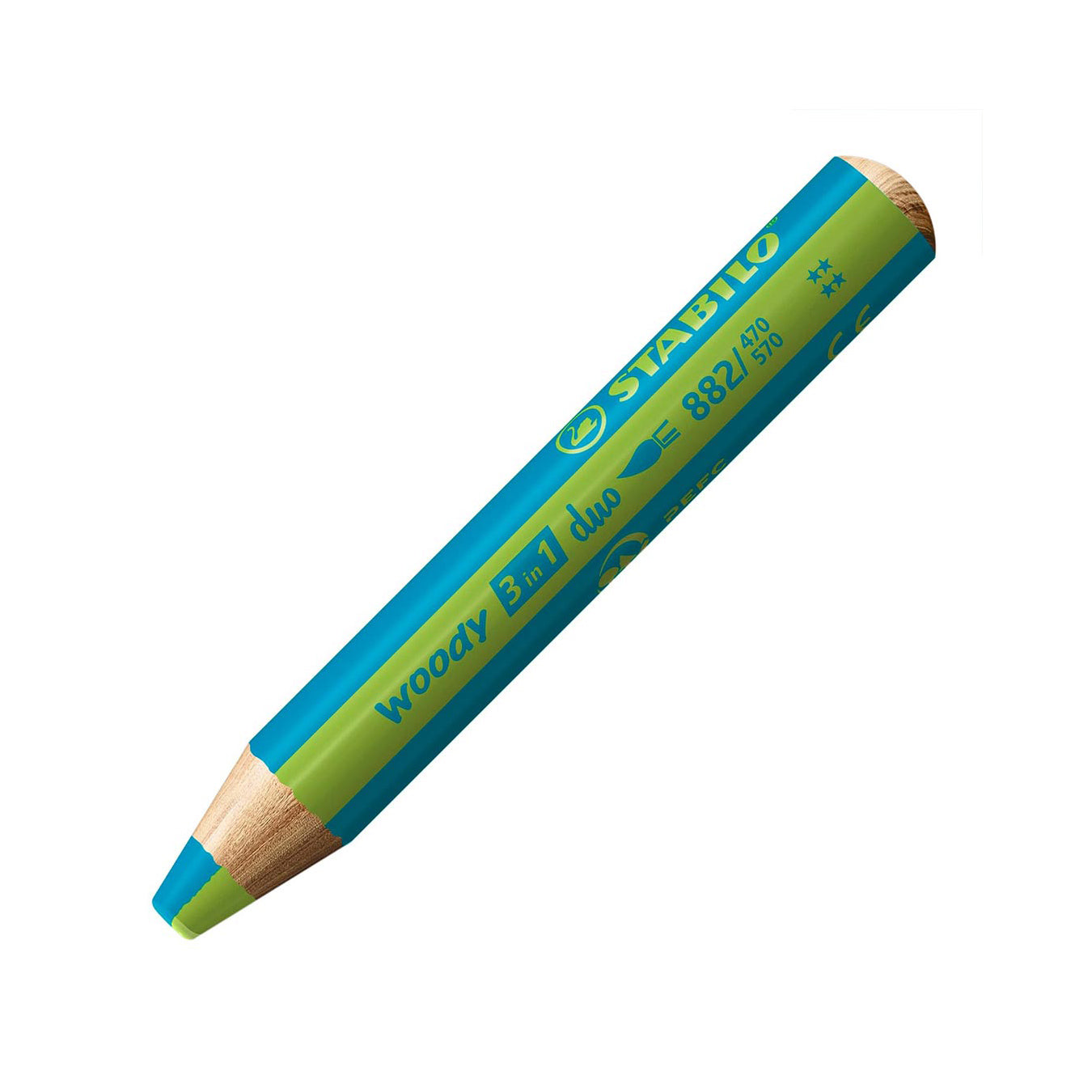 Stabilo | Multi-Talented Pencil | Woody 3 In 1 Duo |  Turquoise/Light Green | 1 Piece