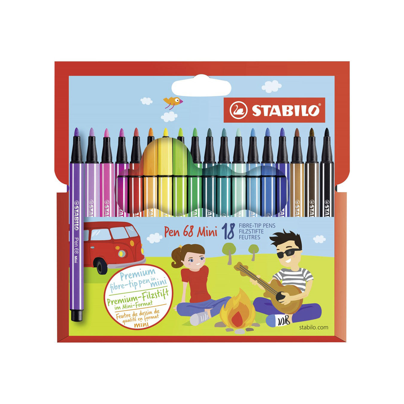STABILO Pen 68 Premium felt-tip pen - Set of 18 colors