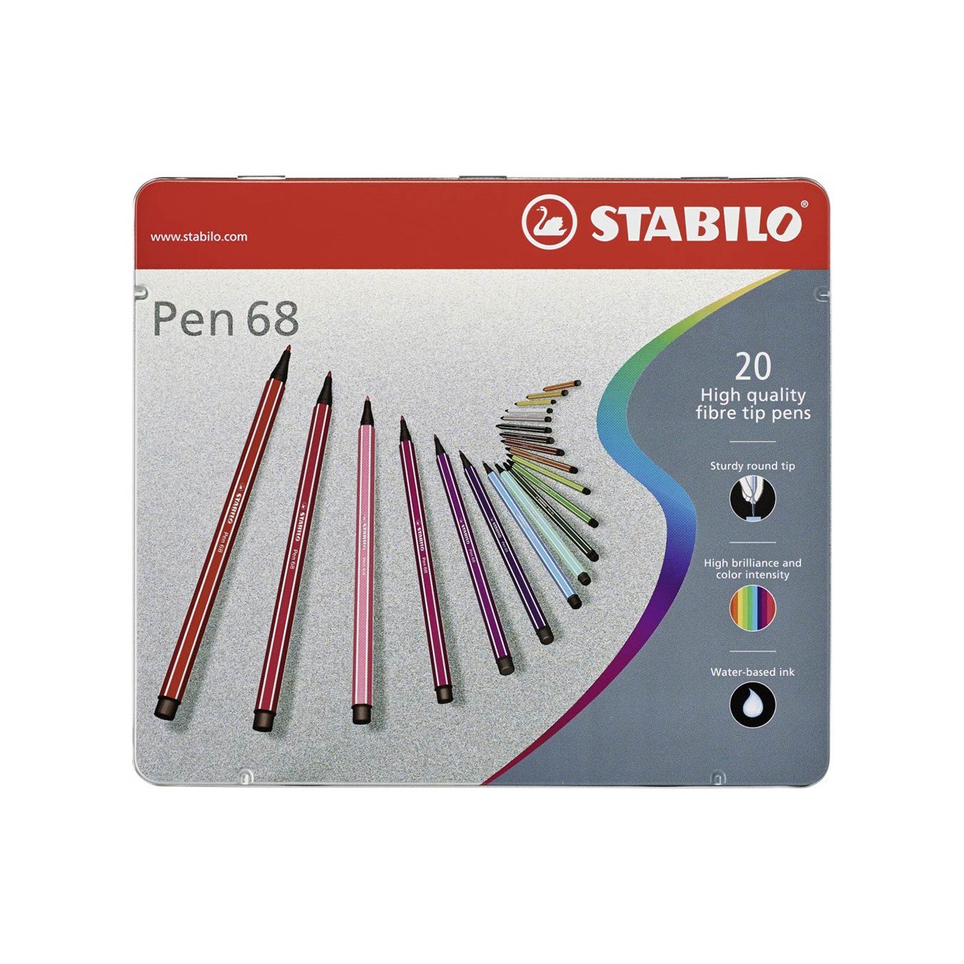 STABILO Pen 68 Premium Felt-Tip Pen - Set of 20