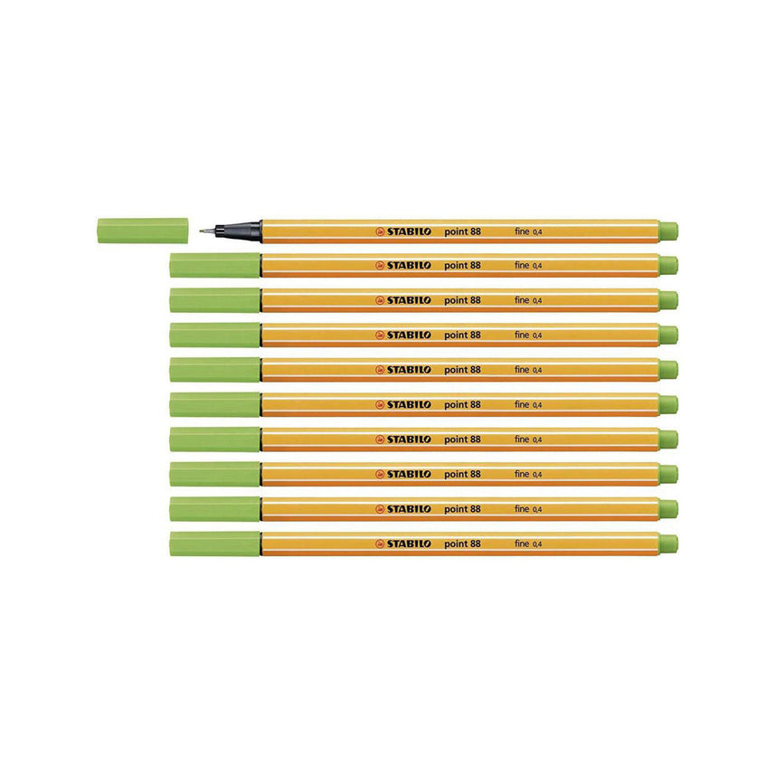 Stabilo | Point 88 | Fineliner | Apple Green | Pack Of 10