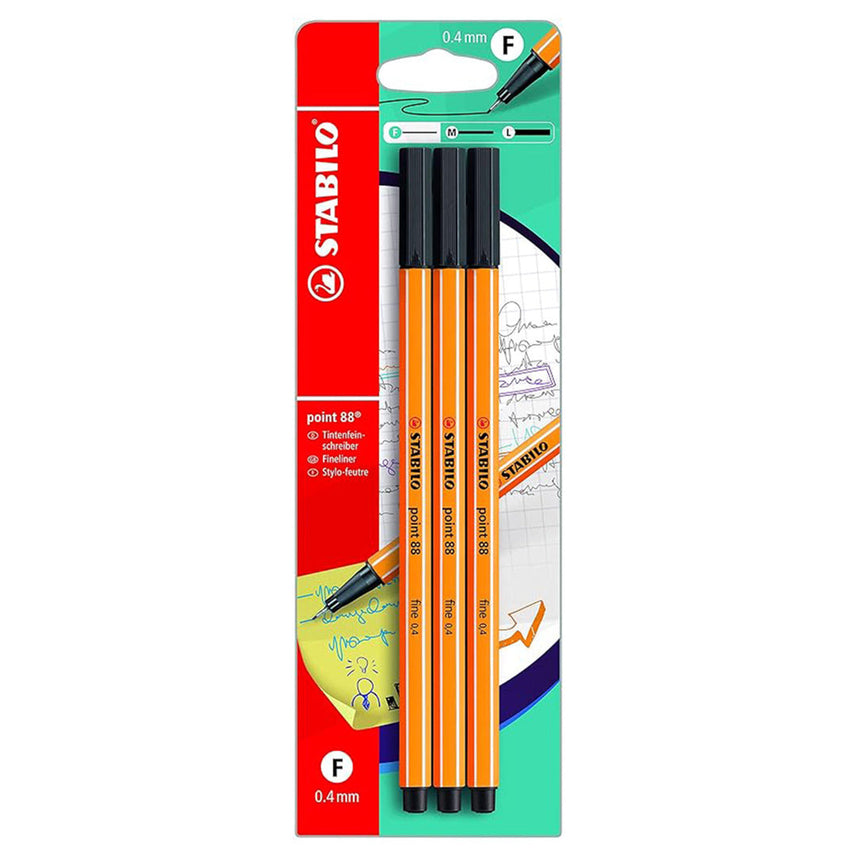 Stabilo | Point 88 | Fineliner | Black | Pack Of 3
