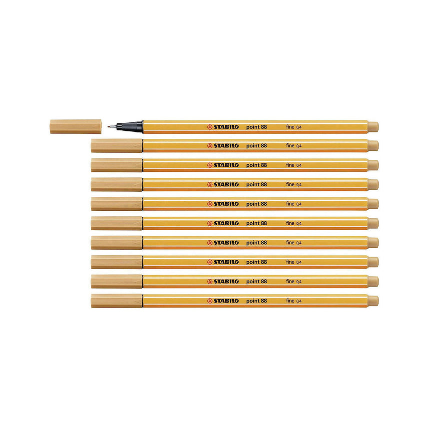 Stabilo | Point 88 | Fineliner | Dark Ochre | Pack Of 10