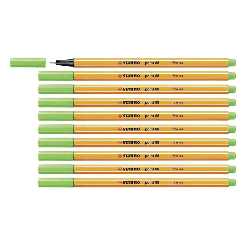 Stabilo | Point 88 | Fineliner | Light Green | Pack Of 10