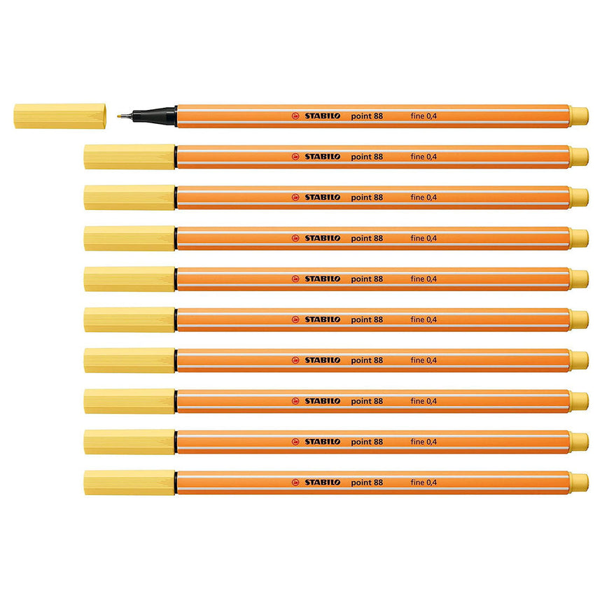 Stabilo | Point 88 | Fineliner | Light Yellow | Pack Of 10