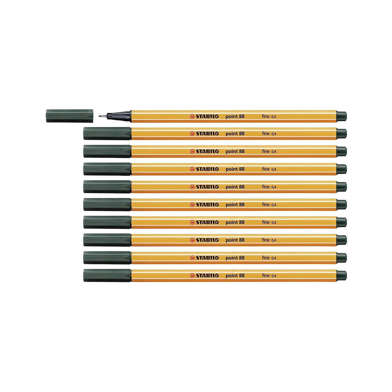 Stabilo | Point 88 | Fineliner | Olive Green | Pack Of 10