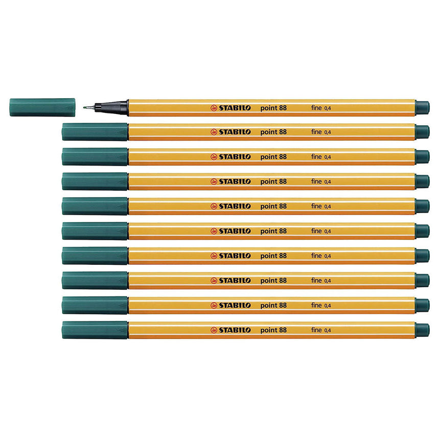 Stabilo | Point 88 | Fineliner | Pine Green | Pack Of 10