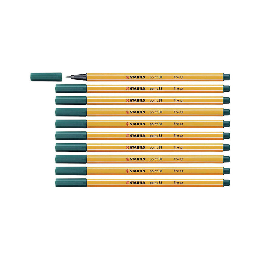 Stabilo | Point 88 | Fineliner | Pine Green | Pack Of 10