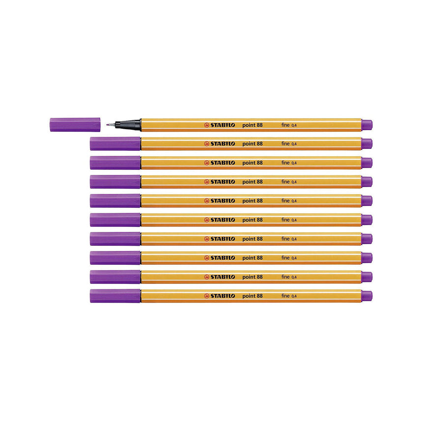 Stabilo | Point 88 | Fineliner | Purple | Pack Of 10