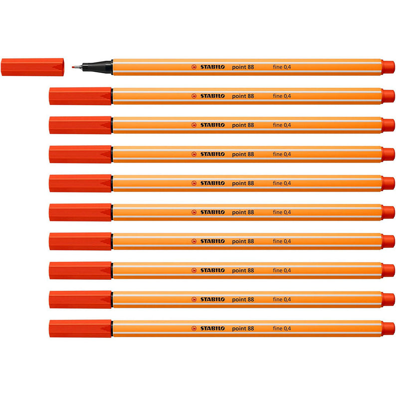 Stabilo | Point 88 | Fineliner | Red | Pack Of 10
