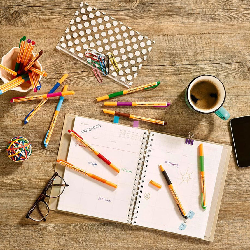 Stabilo | Point Visco | Black | Pack Of 10 | Roller Ball Point Pen