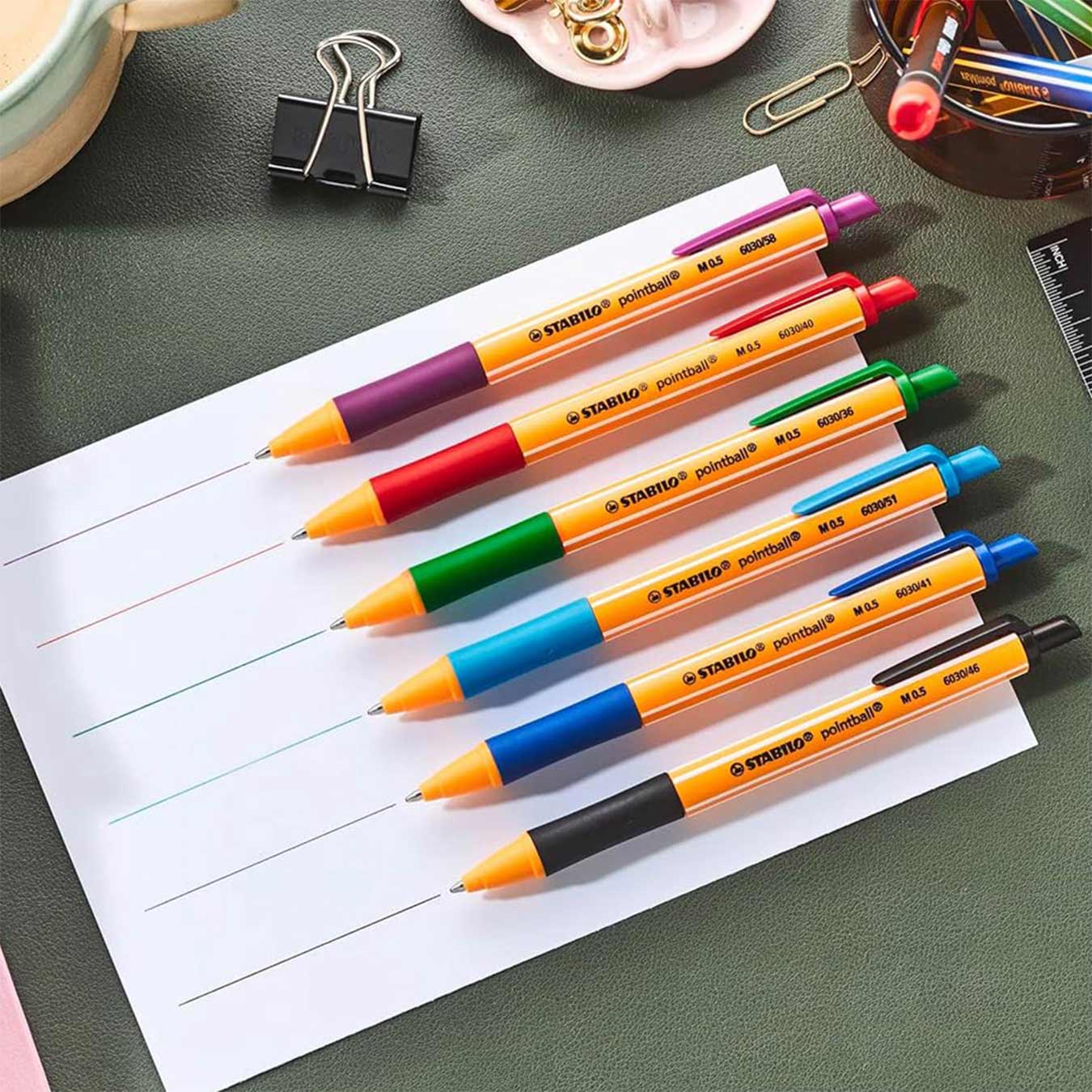 Stabilo | Pointball | Ballpoint Pen | Blue & Black | Pack Of 2