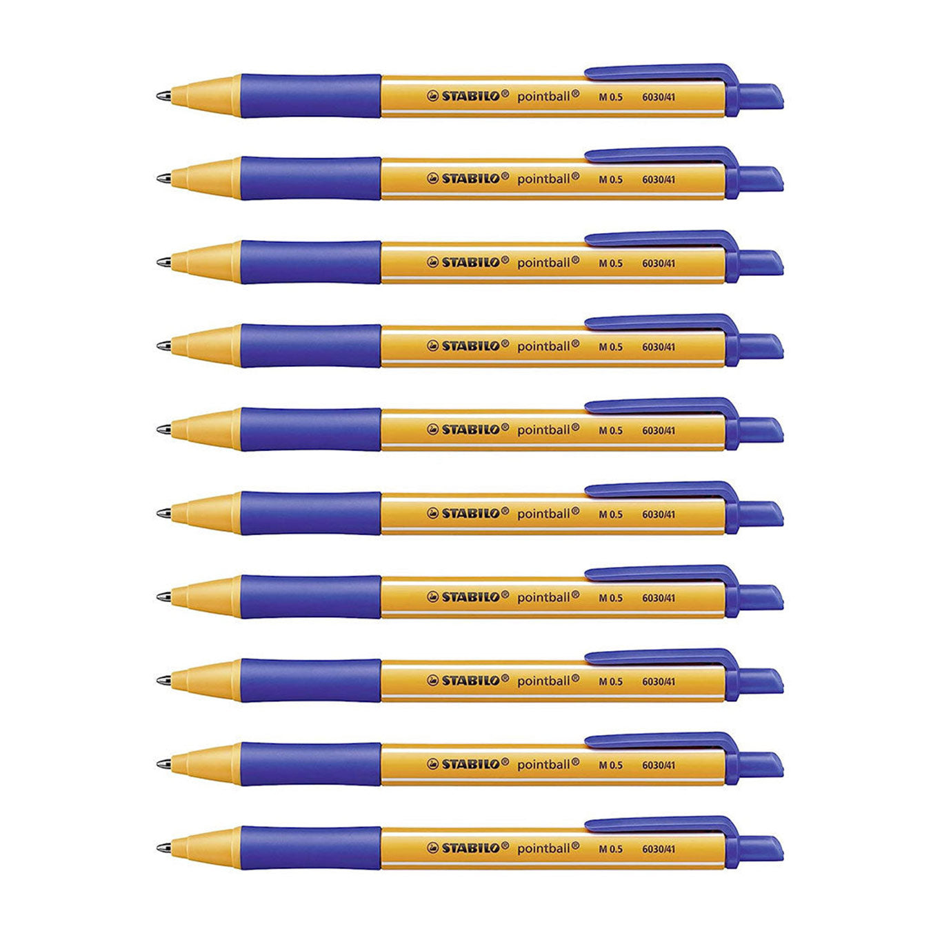 Stabilo Pointball Ballpoint Pen in Blue – 10 Pcs